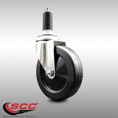 Service Caster 5 Inch 316SS Hard Rubber Wheel Swivel 1-1/8 Inch Expanding Stem Caster SCC SCC-SS316EX20S514-HRS-118